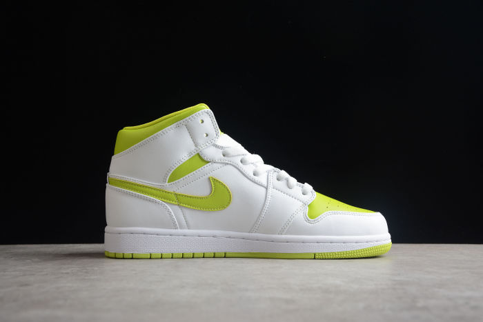 Air Jordan 1 Mid White Lime Women Sneakers
