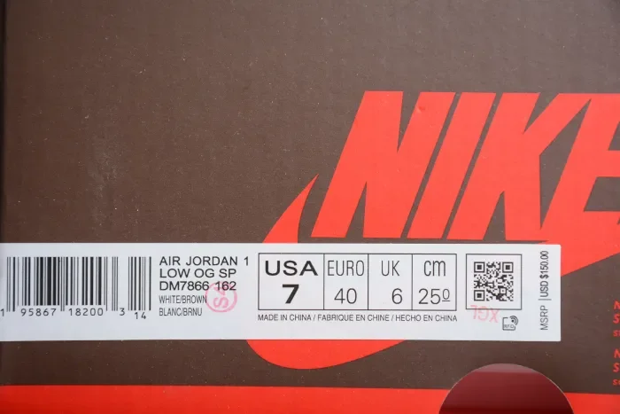 Travis Scott x Air Jordan 1 Reverse Mocha Brown and White DM7866-162