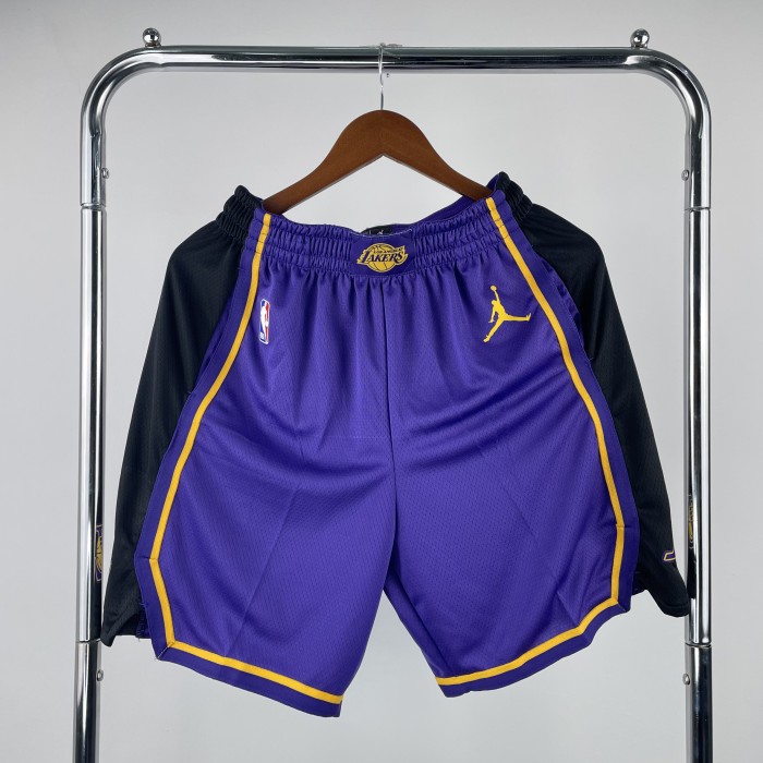 Los Angeles Lakers purple basketball shorts 2023