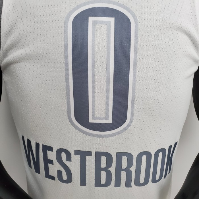 Russell Westbrook Oklahoma City Thunder 75th Anniversary 2022 City Edition Swingman Jersey White