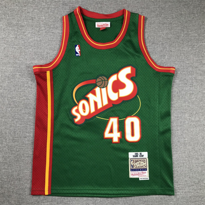 Seattle SuperSonics Kids Jersey Green Classics Edition 95/96 NO.40 KEMP