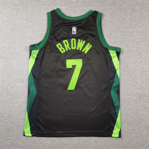 Boston Celtics KIds Jersey Black City Edition24/25 NO.7 BROWN