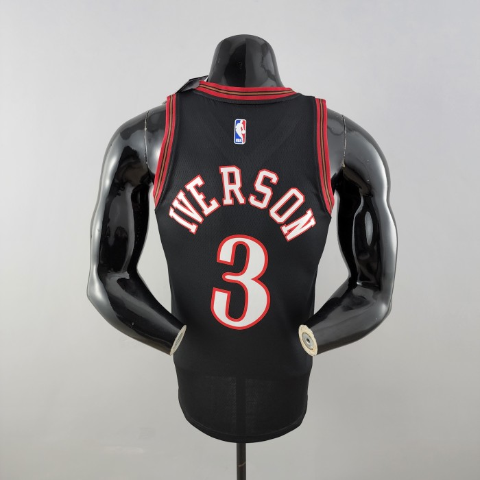 Allen Iverson Philadelphia 76ers Swingman Big Meteor Black Retro Jersey