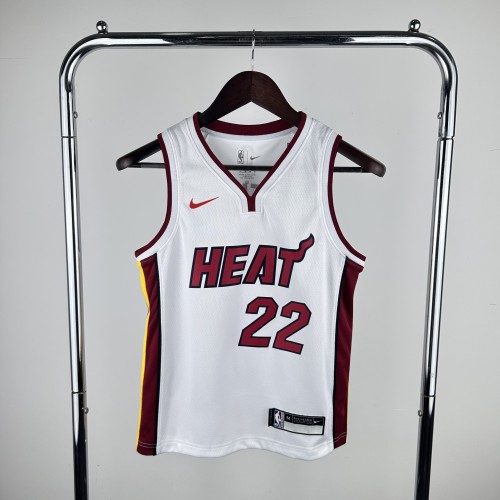 Miami Heat Kids Jersey White  22/23  NO.22 Butler