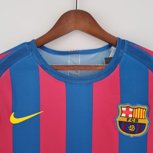 Barcelona Home Long Sleeve Retro Jersey UCL Final 2006