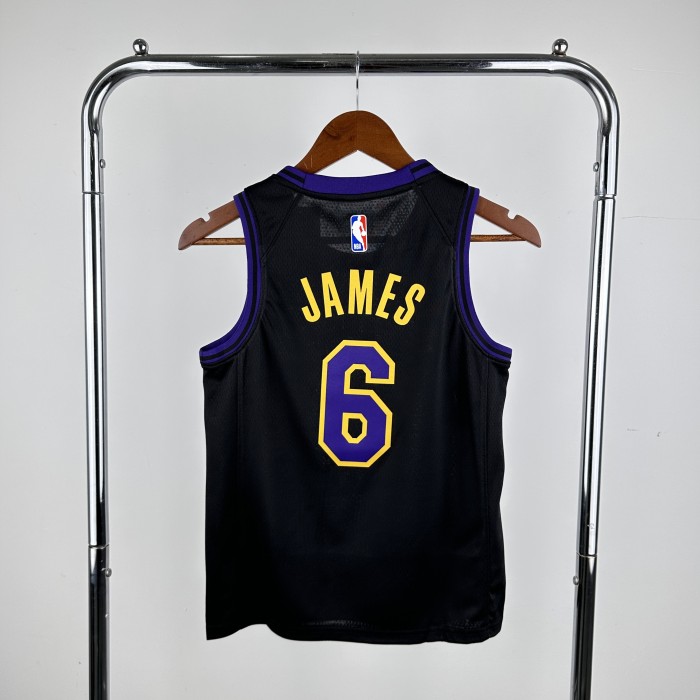 Los Angeles Lakers Kids Jersey City Edition 2023 No. 6 JAMES
