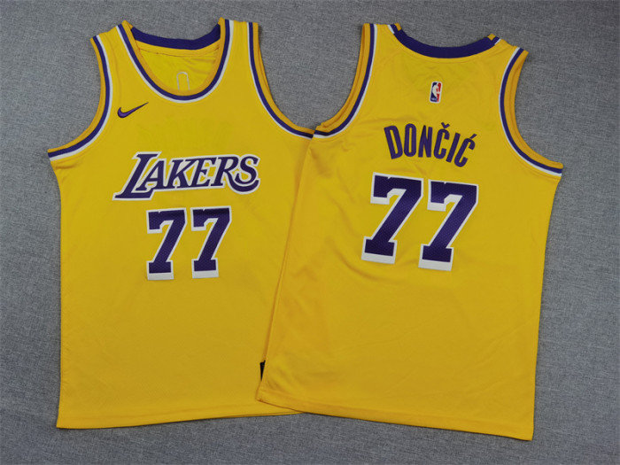 Los Angeles Lakers Kids Jersey Yellow Icon Edition 22/23 NO.77 Dončić