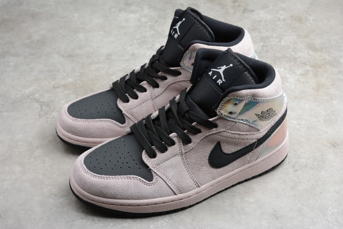 Air Jordan 1 Mid Iridescent Shoe Rose Black BQ6472-602