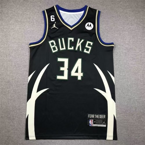 Milwaukee Bucks Kids Jersey Black Statement Edition  NO.34 ANTETOKOUNMPO