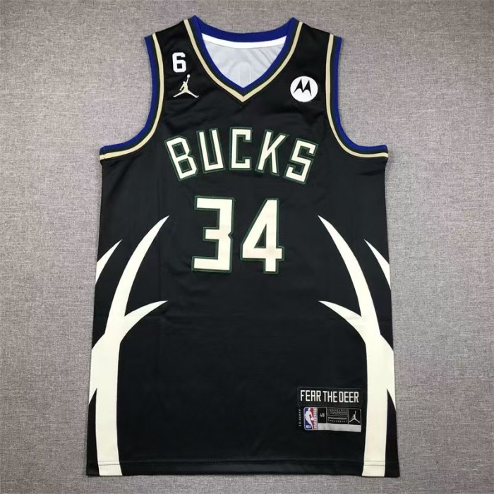 Milwaukee Bucks Kids Jersey Black Statement Edition  NO.34 ANTETOKOUNMPO