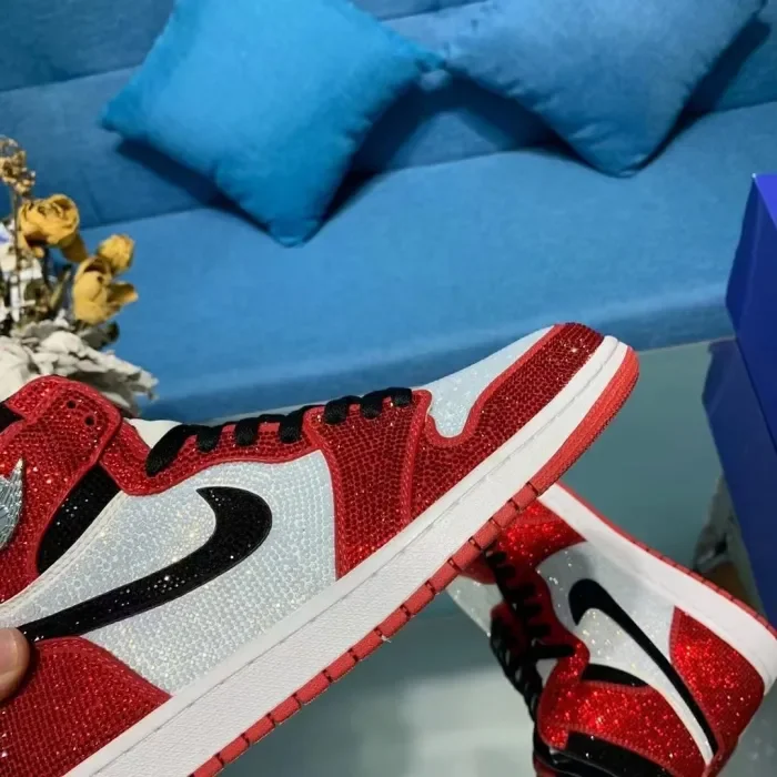 Air Jordan 1 Diamond DIY Red White