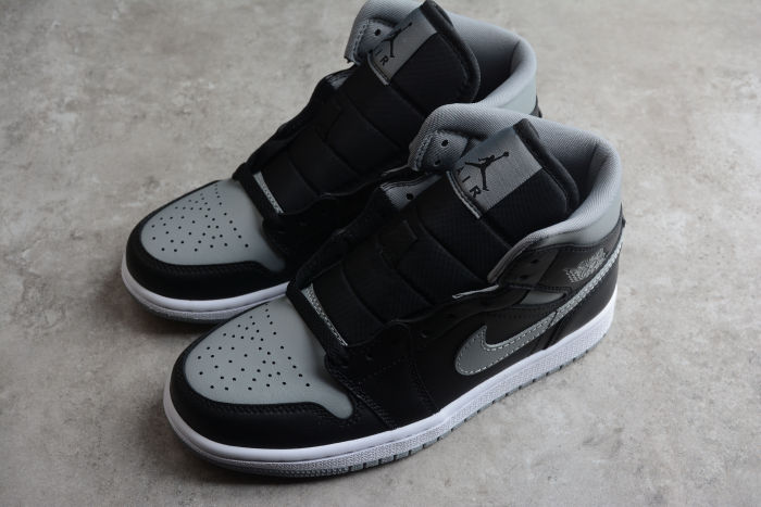 Air Jordan 1 Mid Shadow Sneakers Grey Black Particle-Grey