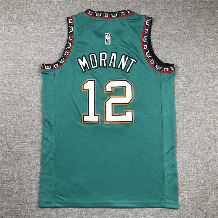 Memphis Grizzlies Kids Basketball Jersey Green 24/25 NO.12 MORANT