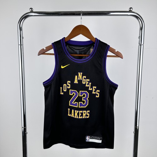 Los Angeles Lakers Kids Jersey City Edition 2023 No.23 JAMES