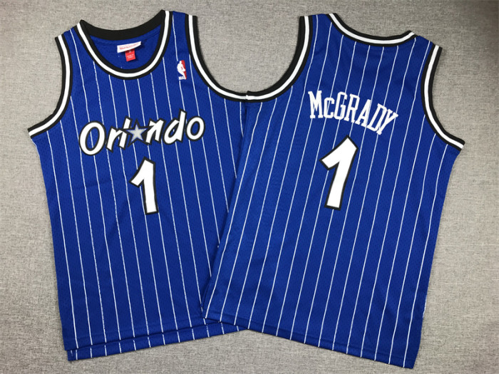 Orlando Magic Kids Jersey Blue Stripes Reprint Edition 03/04 NO.1 McGRADY