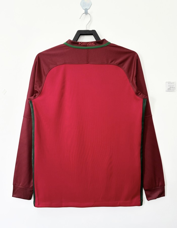 Portugal Retro Home Long Sleeve Jersey 2016