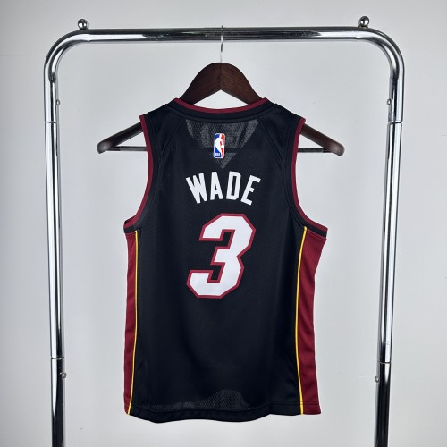 Miami Heat Kids Jersey Black  22/23  No. 3 Wade