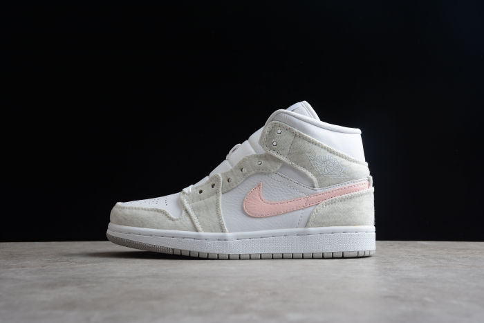 Air Jordan 1 Mid SE Light Iron Ore Women Sneakers White Atmosphere