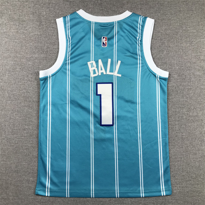 Charlotte Hornets Kids Jersey Blue Lcon Edition 22/23 NO.1 BULL