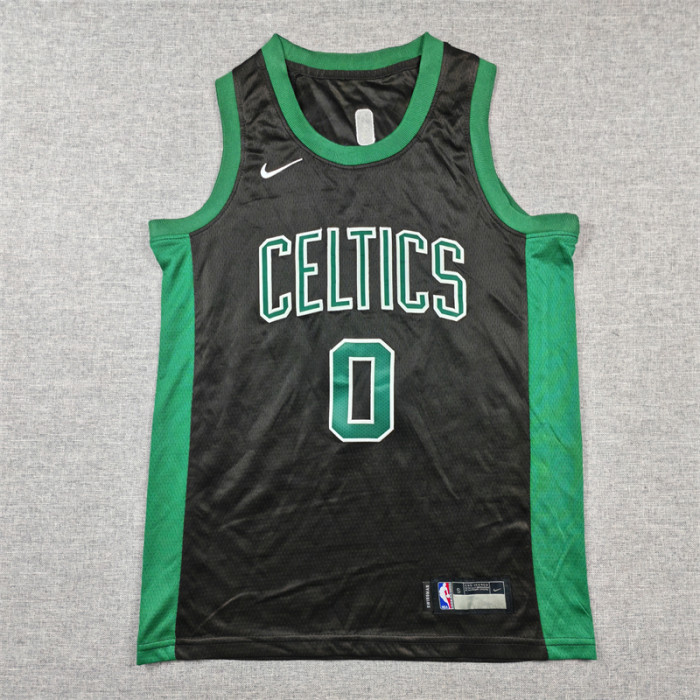 Boston Celtics KIds Jersey Black Lcon Edition NO.0 TATUM