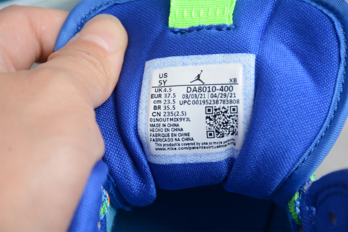 Air Jordan 1 MID SE GS Dark Powder Blue Green Strike