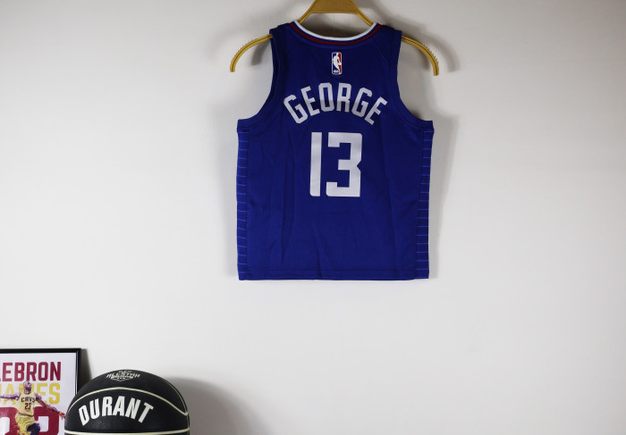LA Clippers Kids Basketball Jersey Blue Icon Edition 20/21 NO.13 GEORGE