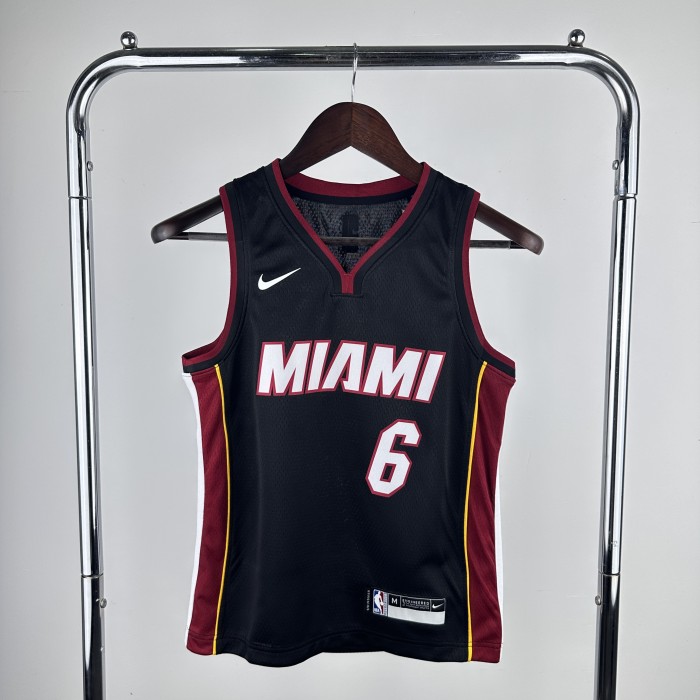 Miami Heat Kids Jersey Black 22/23 JAMES No. 6 James