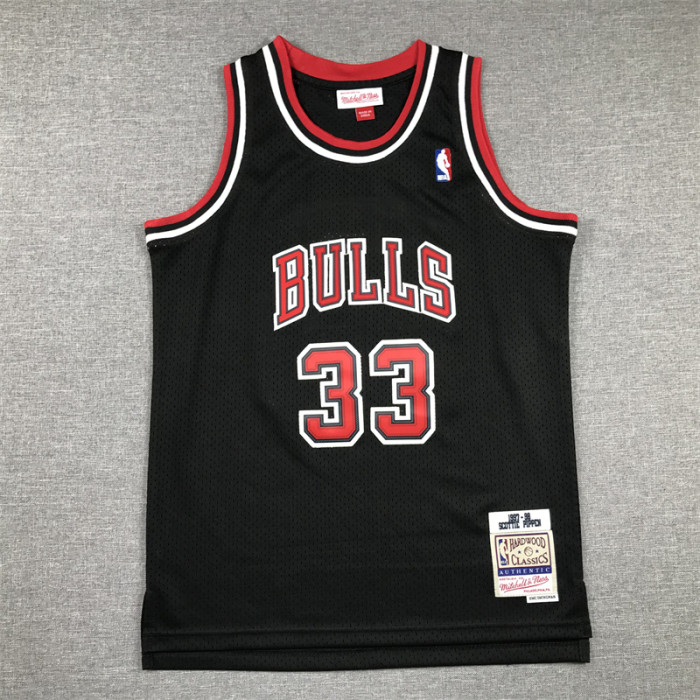 Chicago Bulls Kids Jersey Black Classic 97/98 RODMAN NO.33 PIPPEN