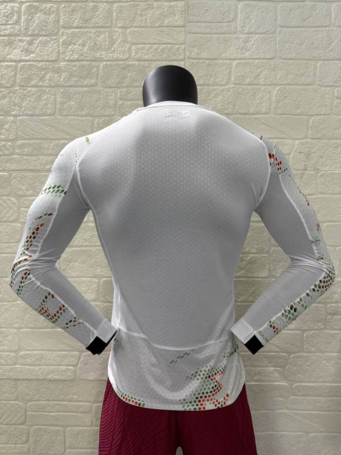 Portugal 2025 Away Player Version Long Sleeve Man Jersey