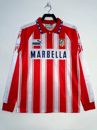 Atletico Madrid Home Long Sleeve Retro Jersey 1995/96