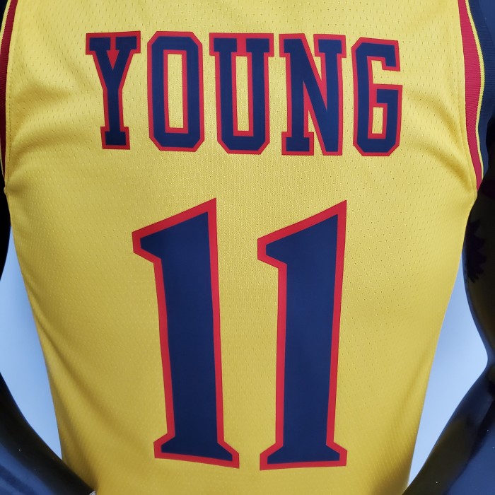 Trae Young Atlanta Hawks 75th Anniversary 2022 City Edition Swingman Jersey Yellow