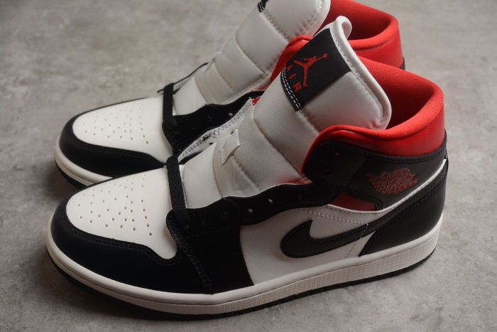 Air Jordan 1 Mid GS Black Gym Red White
