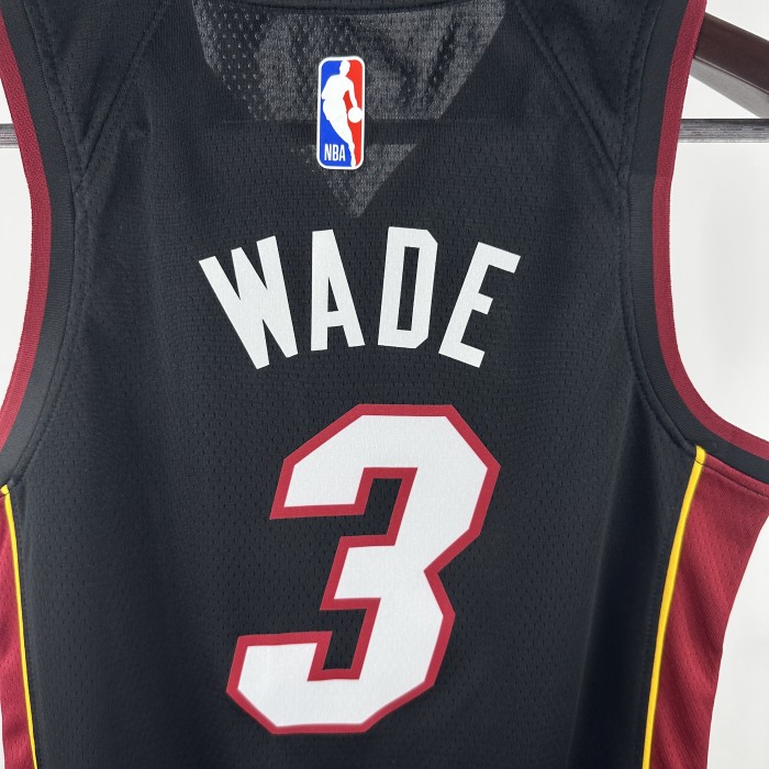 Miami Heat Kids Jersey Black  22/23  No. 3 Wade