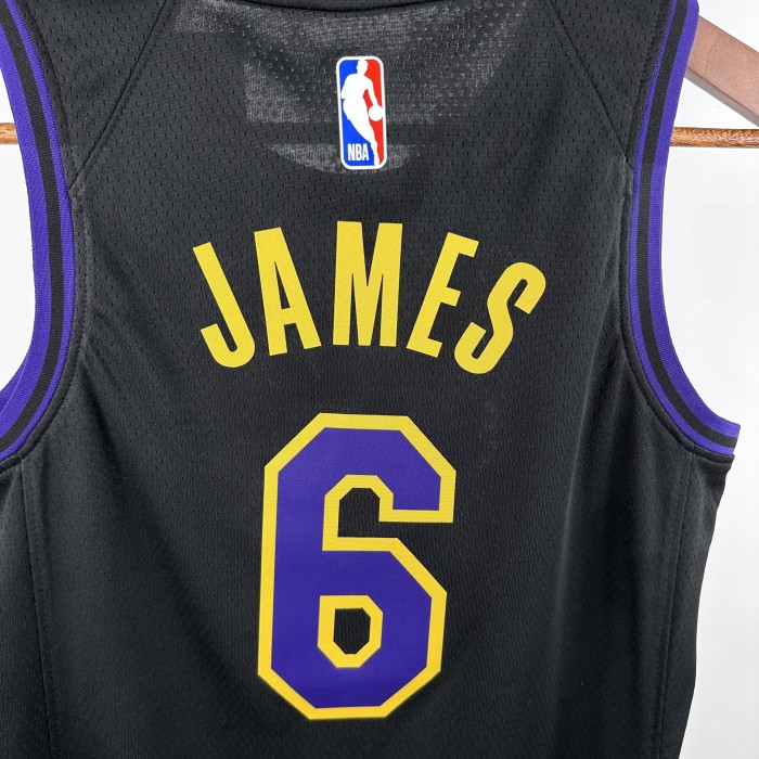 Los Angeles Lakers Kids Jersey City Edition 2023 No. 6 JAMES