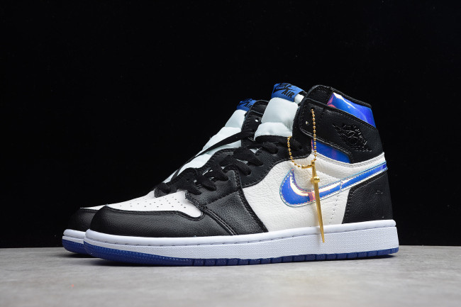 Air Jordan 1 High Fragment Design Black White Varsity Royal 555088-910