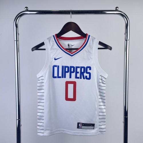LA Clippers  Kids Basketball Jersey White Icon Edition No.0 WESTBROOK