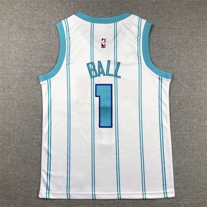 Charlotte Hornets Kids Jersey White City Edition 24/25 NO.1 BULL