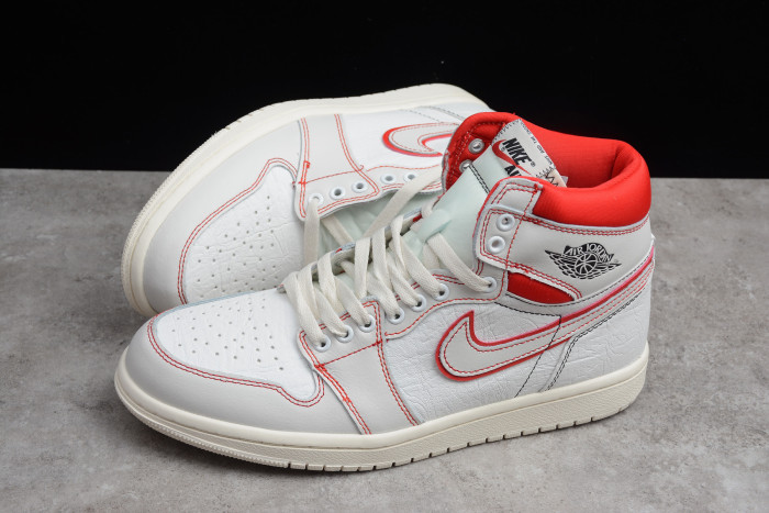 Air Jordan 1 High OG Off-White/Red/Phantom Retro Shoe 555088-160