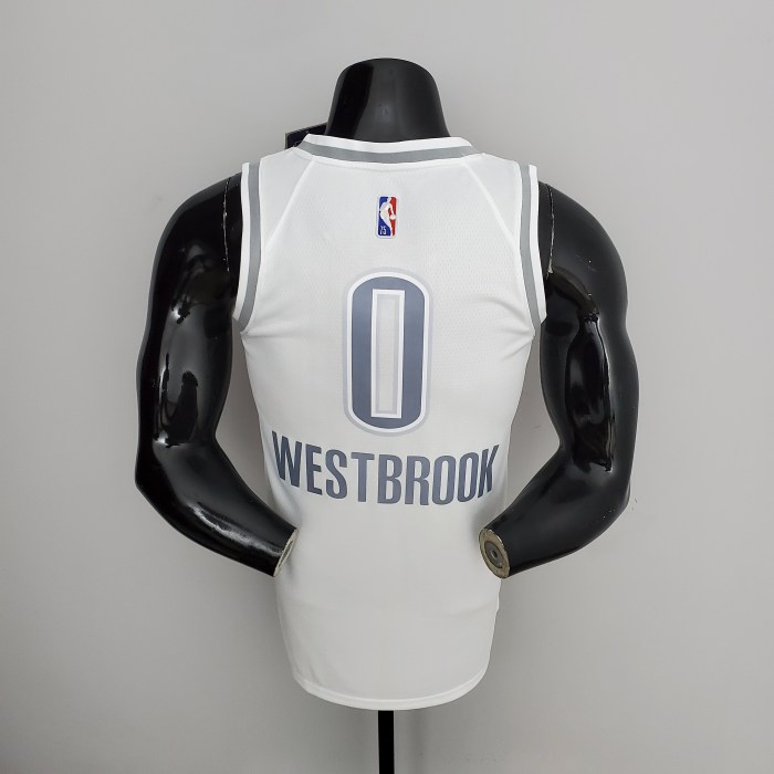Russell Westbrook Oklahoma City Thunder 75th Anniversary 2022 City Edition Swingman Jersey White