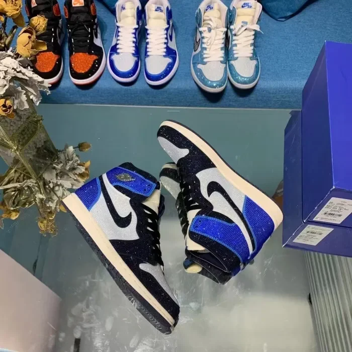 Air Jordan 1 Diamond DIY Blue Black