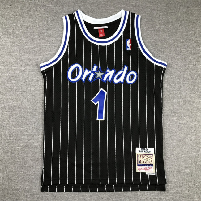 Orlando Magic Kids Jersey Black Stripes Reprint Edition 03/04 NO.1 McGRADY