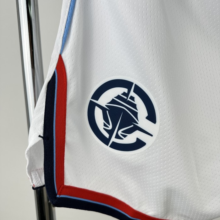 Los Angeles Clippers Team Basketball Shorts White 2025