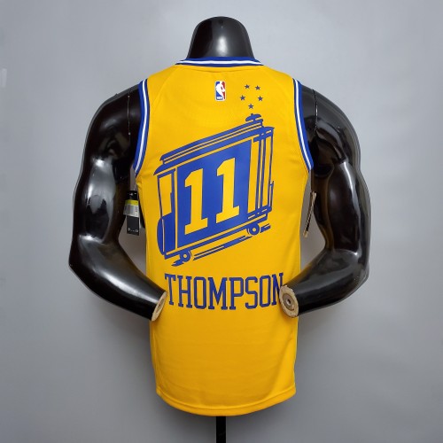 Klay Thompson Golden State Warriors Tram Version Swingman Jersey Yellow