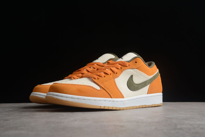 Air Jordan 1 Low SE White/Light Curry-Medium Olive DH6931-102