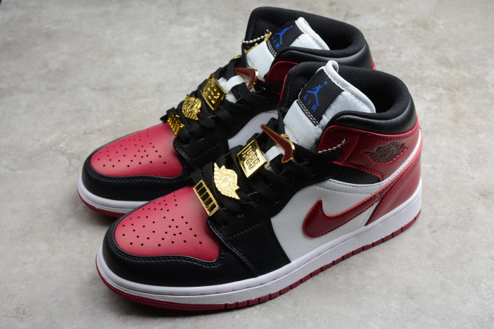 Air Jordan 1 Mid SE Gold Pendants Dark Beetroot CZ4385- 016
