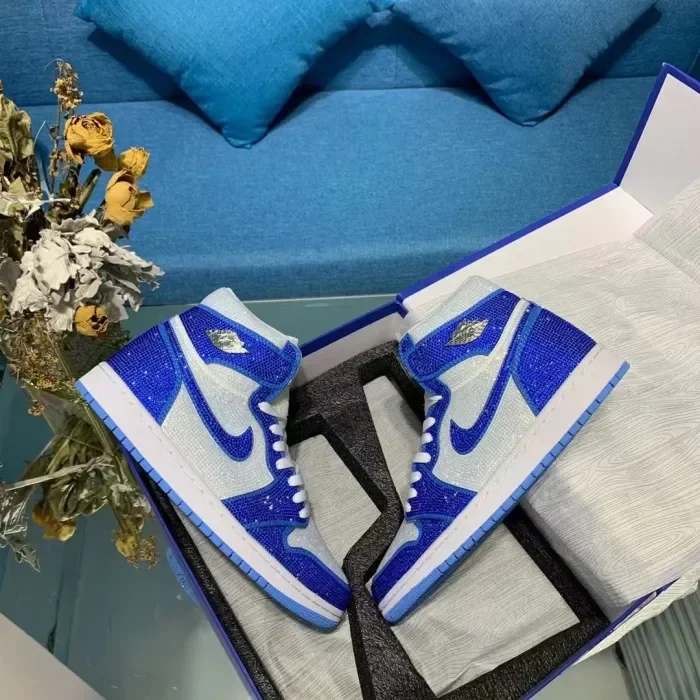 Air Jordan 1 Diamond DIY Blue White