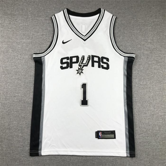 San Antonio Spurs KIds Jersey White Throwback 98/99 NO.1 WEMBAMYAMA