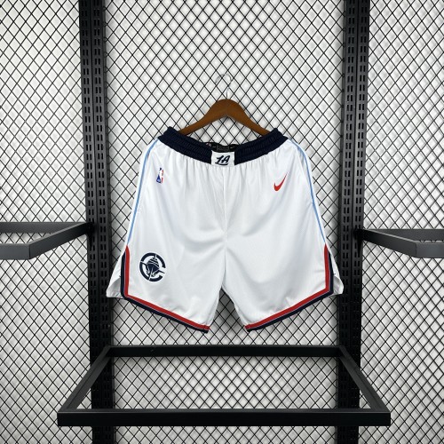 Los Angeles Clippers Team Basketball Shorts White 2025