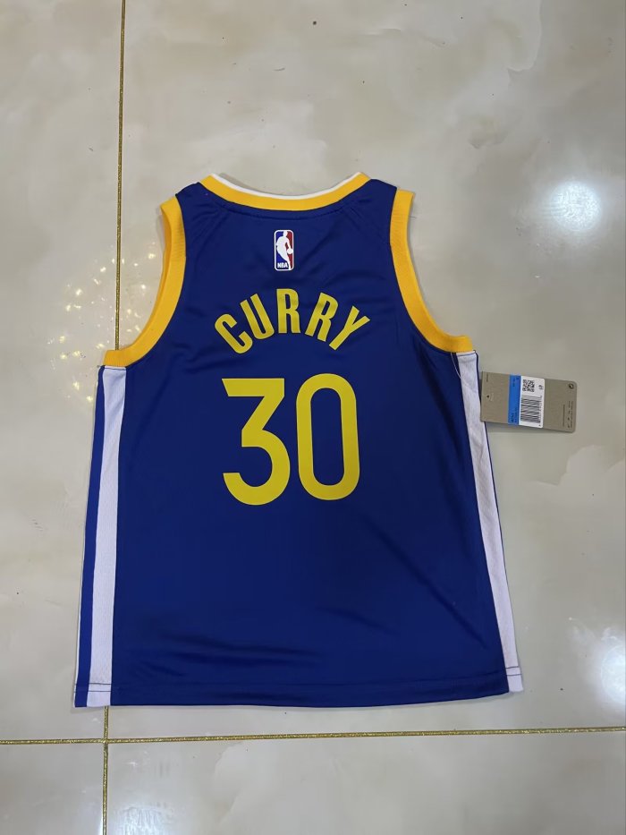 Golden State Warriors Kids Jersey Blue Icon Edition 2023 NO.30 CURRY