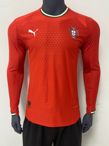 Portugal 2025 Home Player Version Long Sleeve Man Jersey
